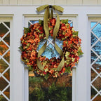 Thanksgiving Hydrangea & Bowknot Front Door Wreath