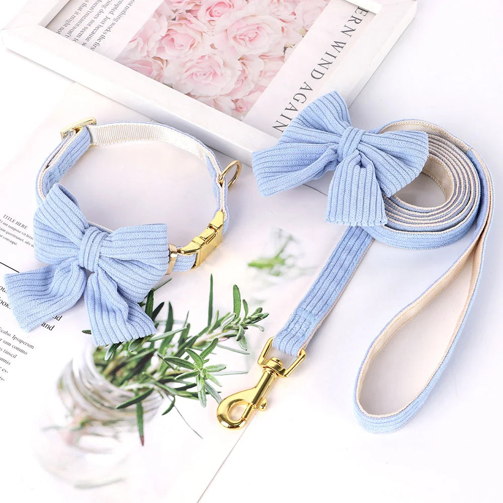 Bowknot Dog Collar & Leash Set