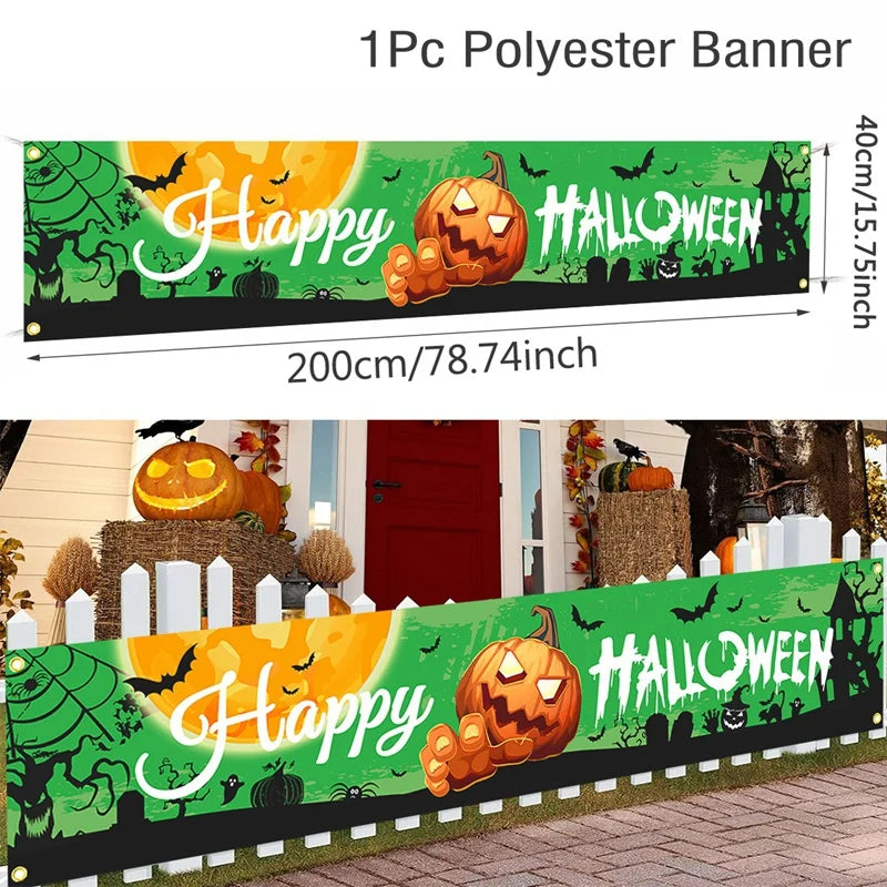 Retro Halloween Party Banner