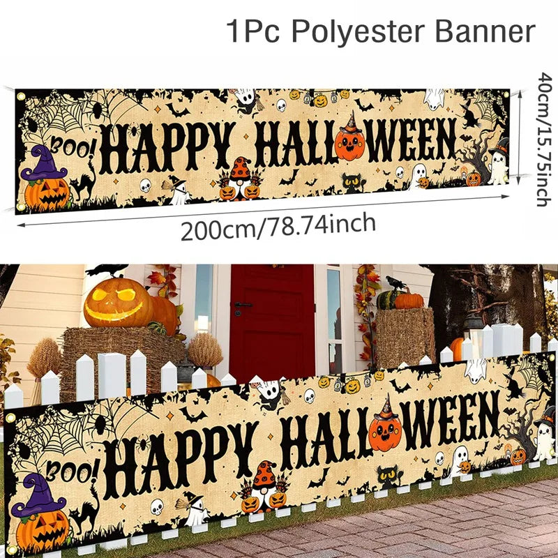 Retro Halloween Party Banner