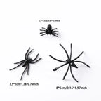 Black Mini Fake Spiders Halloween Prank Set