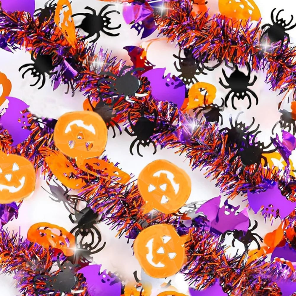 Halloween Glitter Bat & Pumpkin Door Wreath