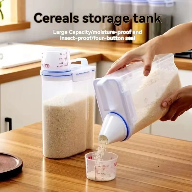 Rice & Grains Storage Canister with Measuring Cup