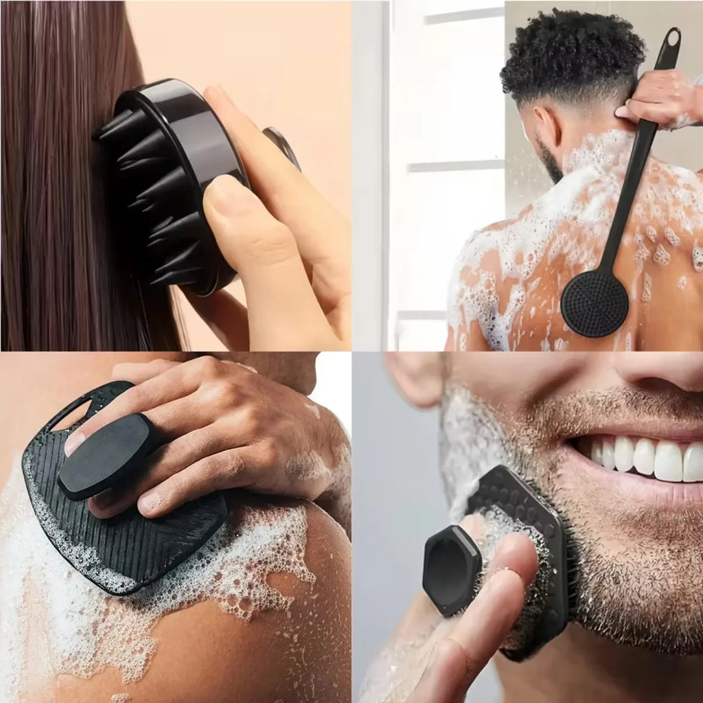 4-Piece Silicone Body & Face Scrubber Set