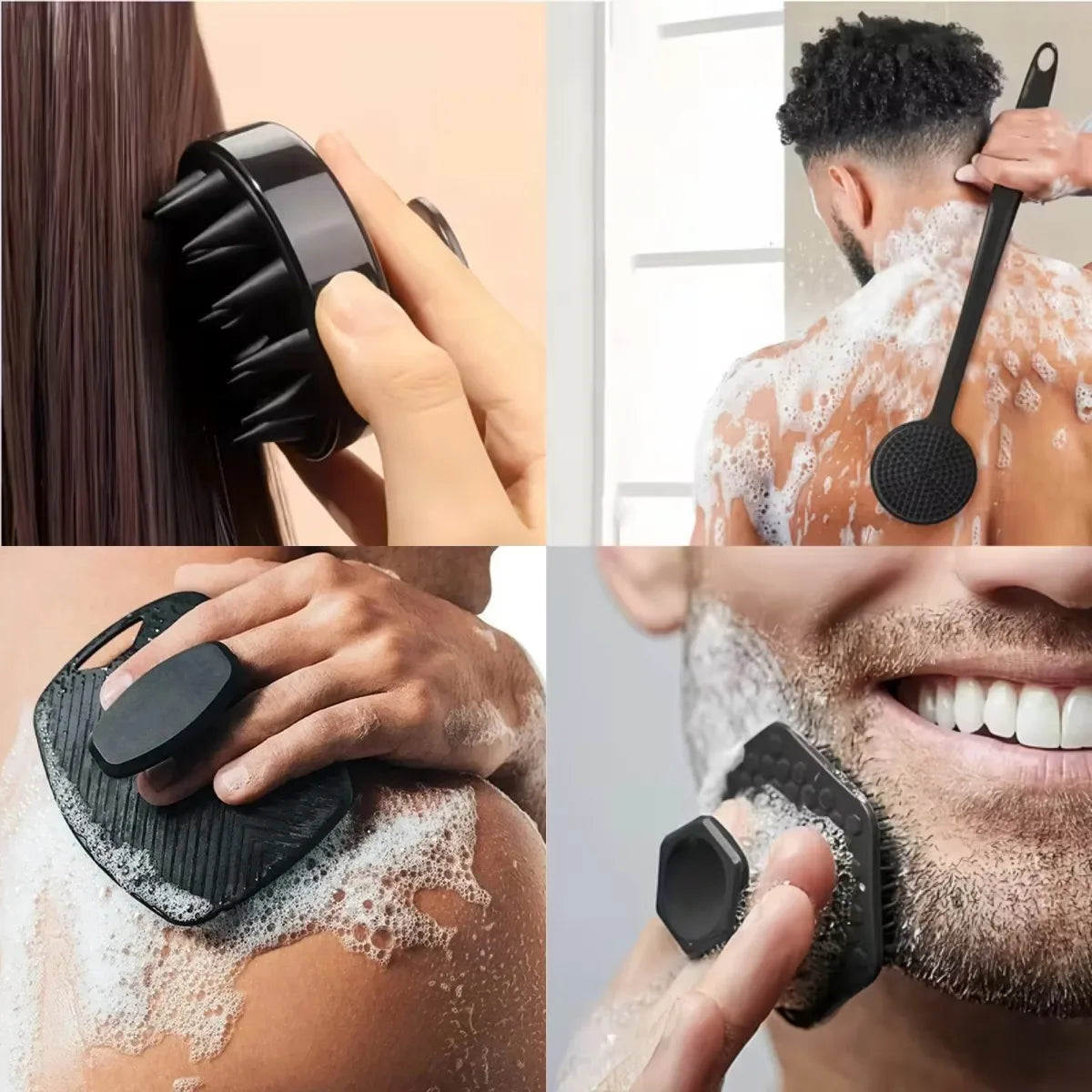 4-Piece Silicone Body & Face Scrubber Set