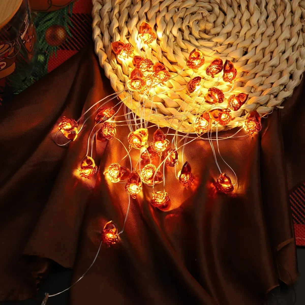 LED Acorn Copper Wire Fall String Lights