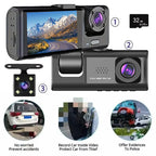 1080p 3-Camera Dash Cam