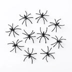Black Mini Fake Spiders Halloween Prank Set