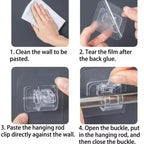 No-Drill Retractable Curtain Rod Hooks