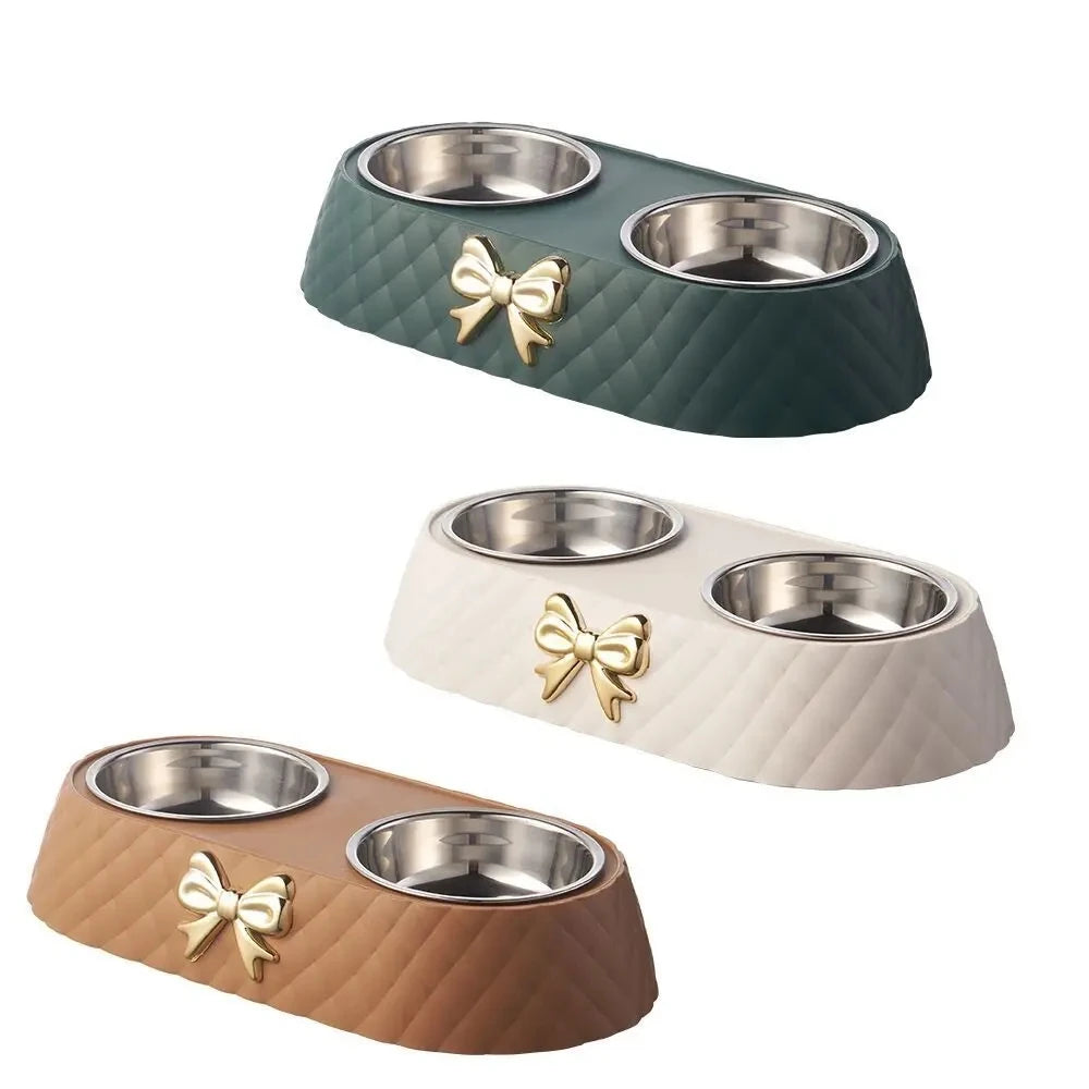 Bow Tie Double Pet Bowl