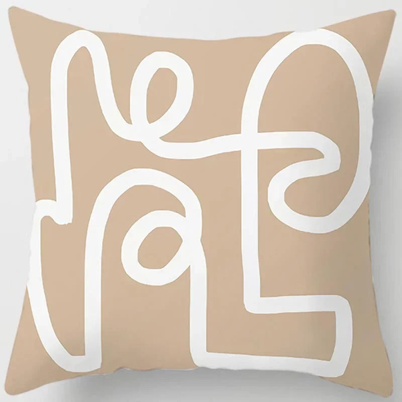 Brown Geometric Cushion Cover