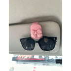 Cute Pink Bow Car Sun Visor Sunglasses Holder