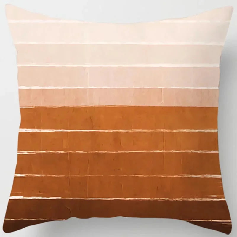 Brown Geometric Cushion Cover