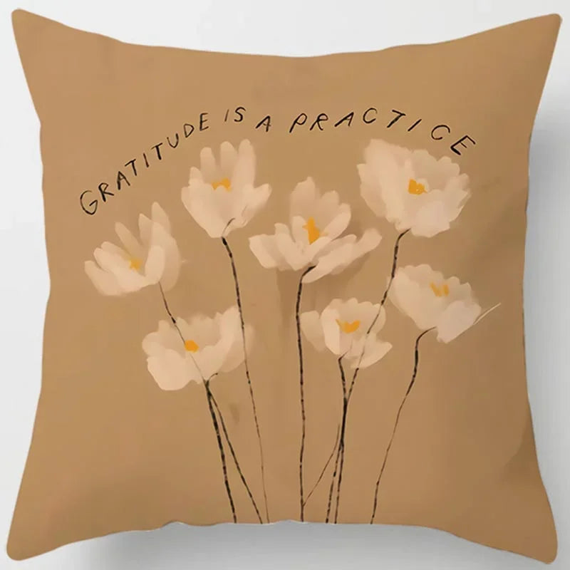 Brown Geometric Cushion Cover