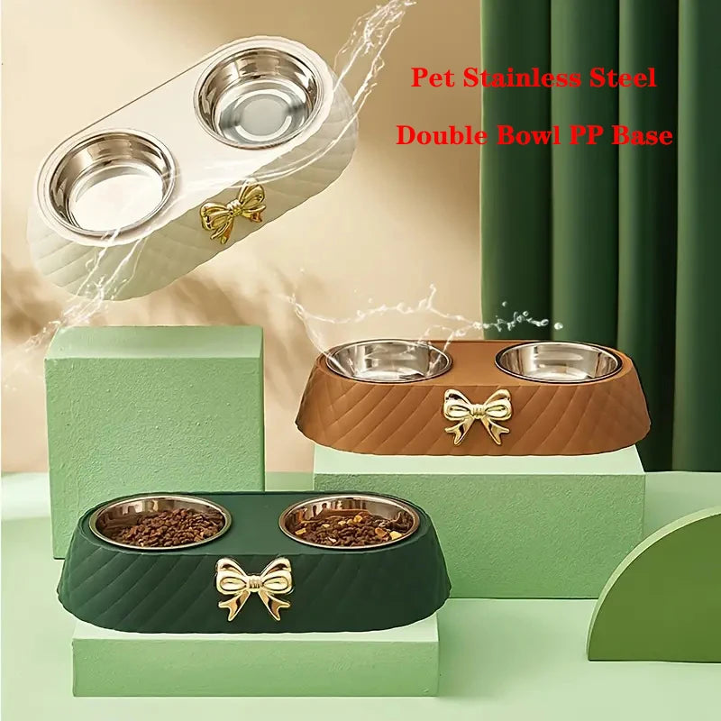 Bow Tie Double Pet Bowl