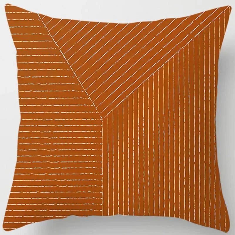 Brown Geometric Cushion Cover