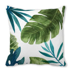 Tropical Leaf Print Plush Pillow Cover