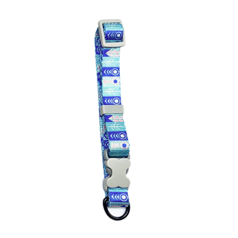 Colorful Printed Dog Collar & Leash Set