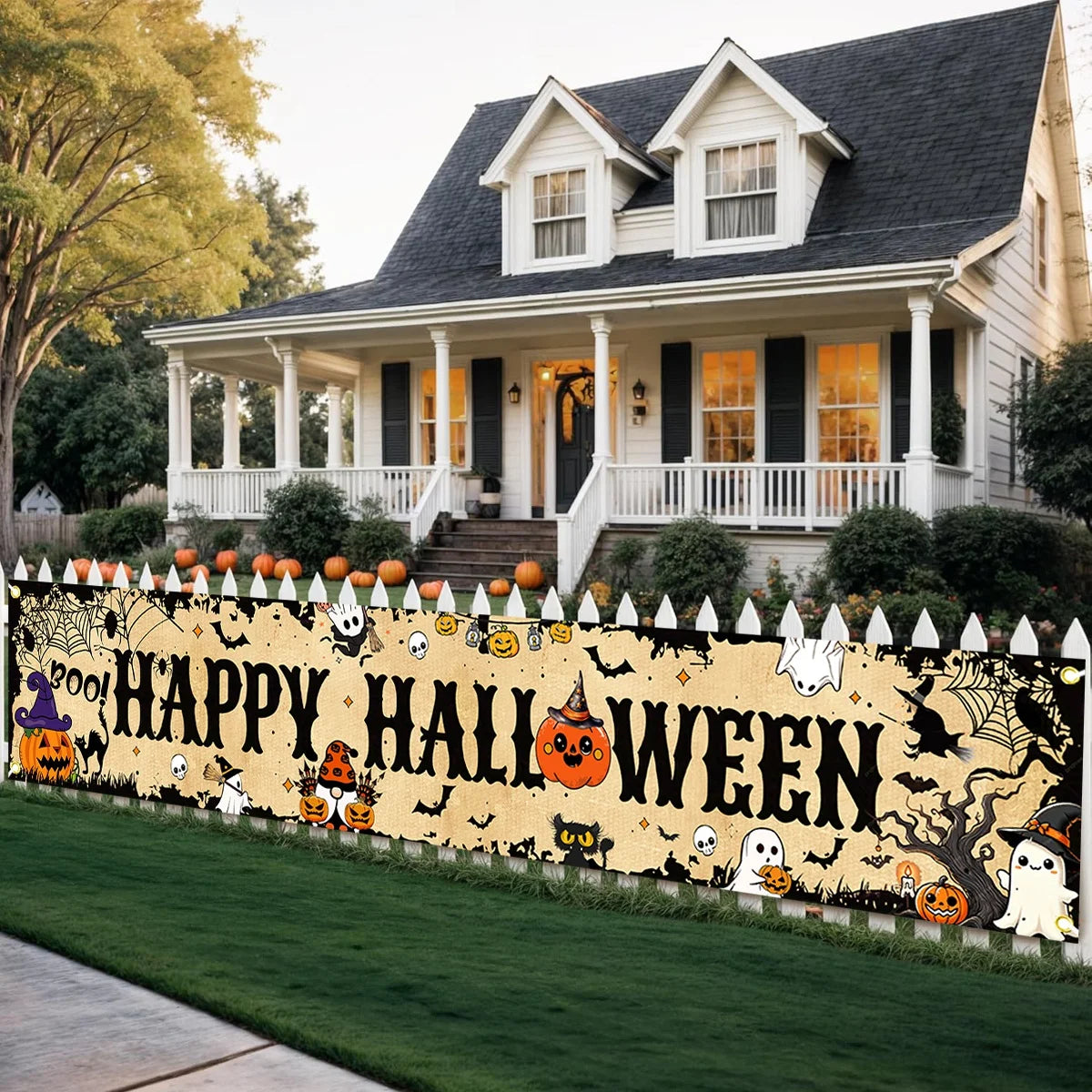 Retro Halloween Party Banner