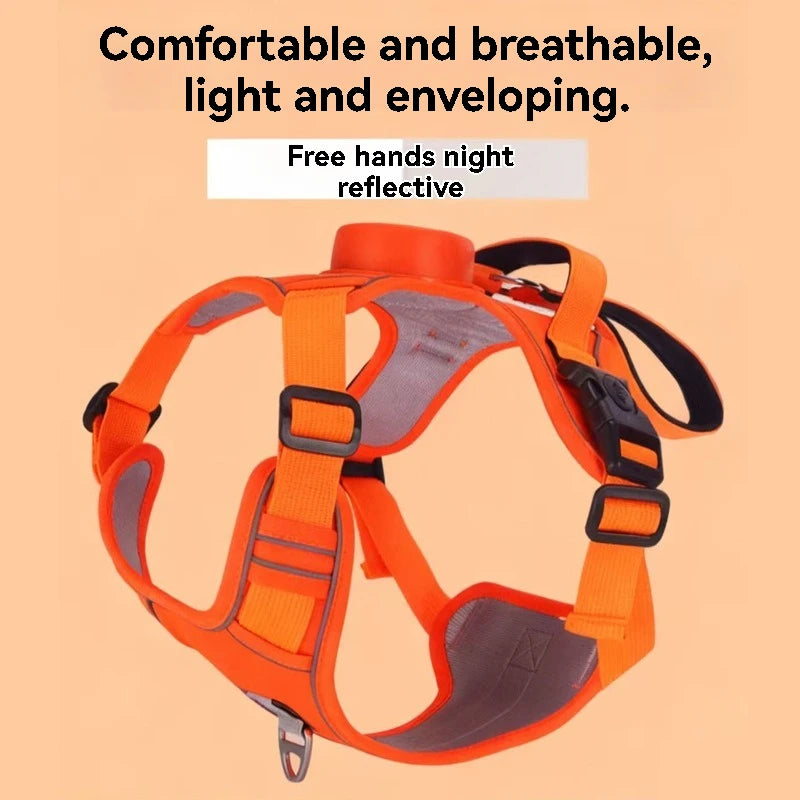 Retractable Dog Leash with Reflective Vest Harness