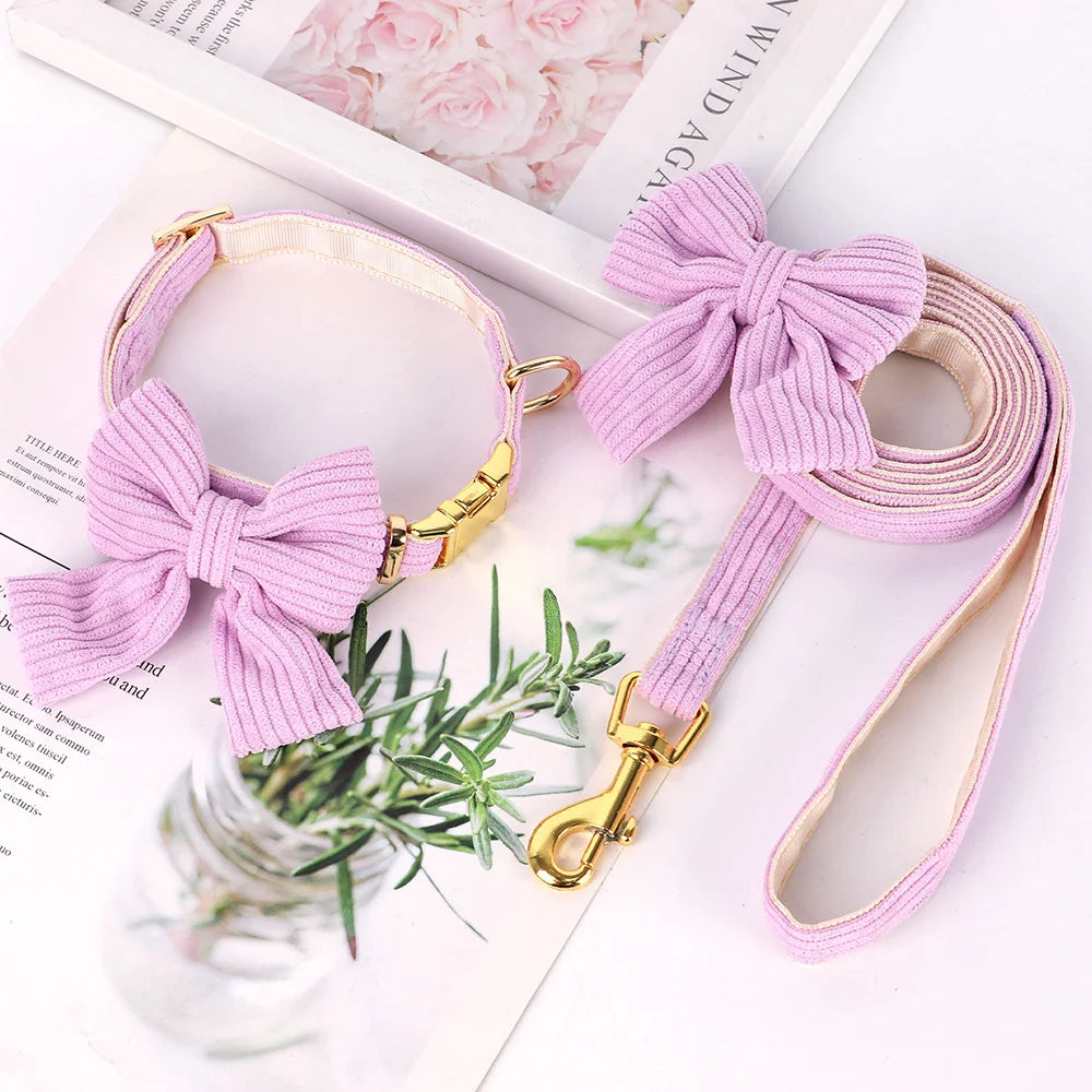 Bowknot Dog Collar & Leash Set