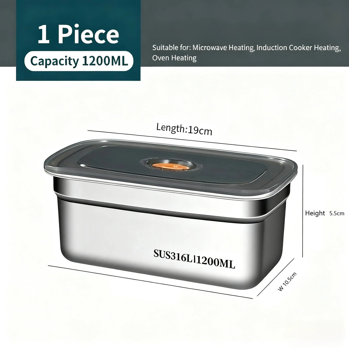 Large Capacity Stainless Steel Leak-Proof Bento Box