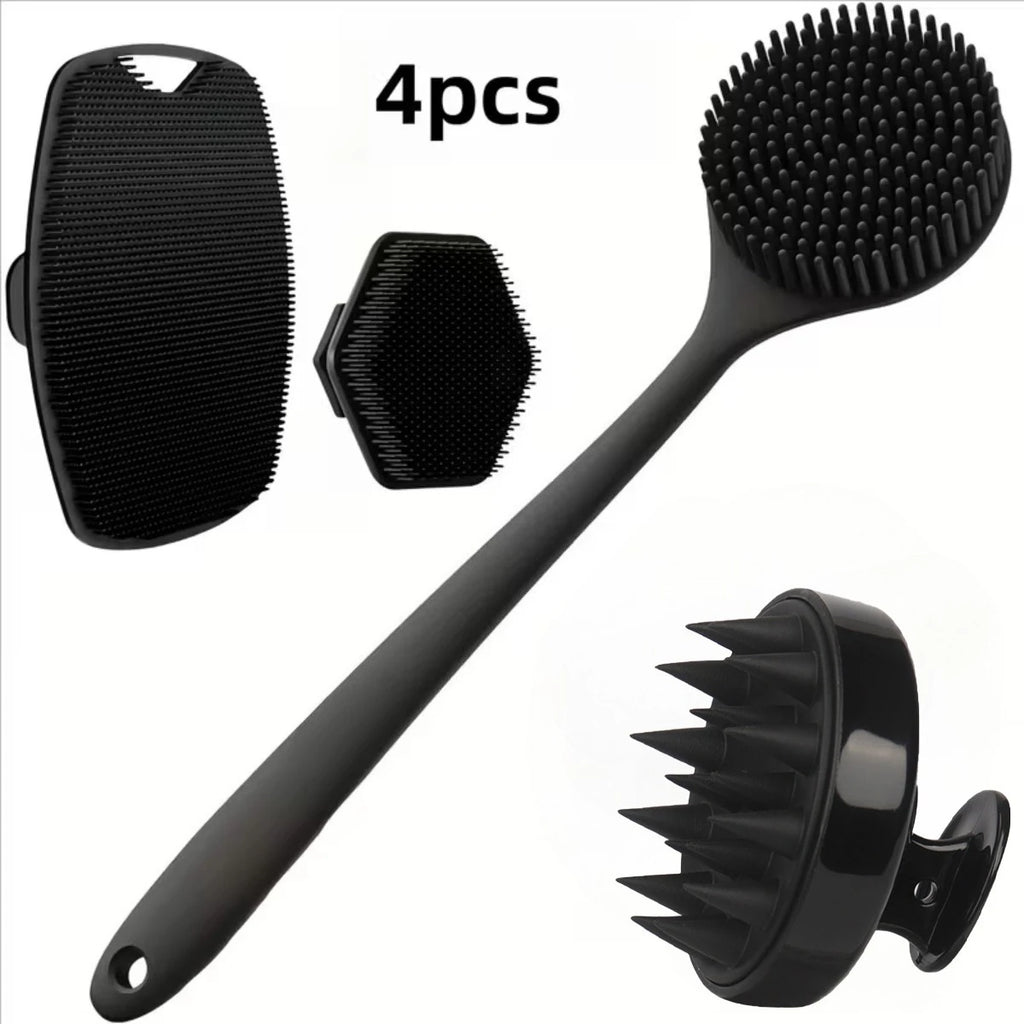4-Piece Silicone Body & Face Scrubber Set