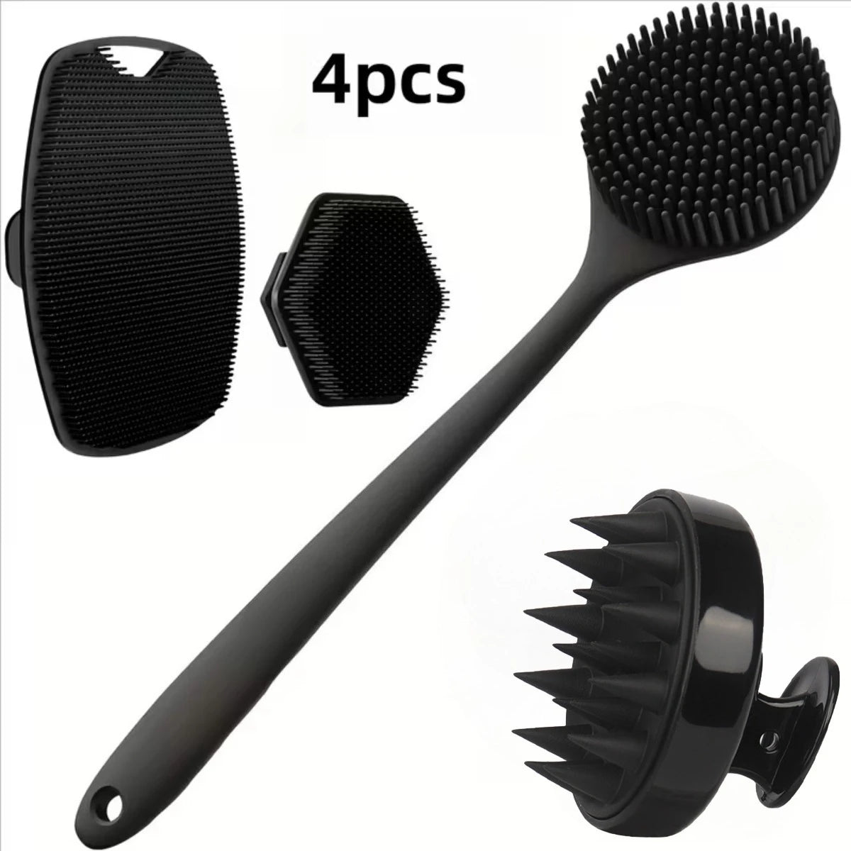 4-Piece Silicone Body & Face Scrubber Set