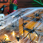 Black Mini Fake Spiders Halloween Prank Set