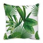 Tropical Leaf Print Plush Pillow Cover
