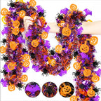 Halloween Glitter Bat & Pumpkin Door Wreath