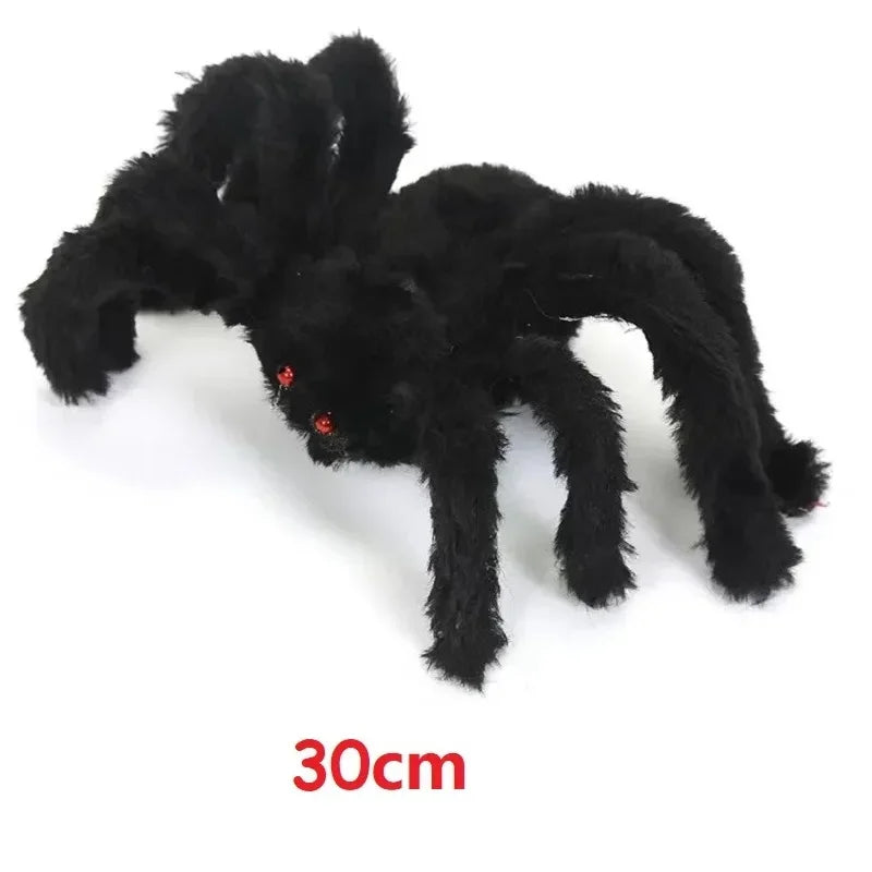 Giant Black Plush Spider Halloween Prop