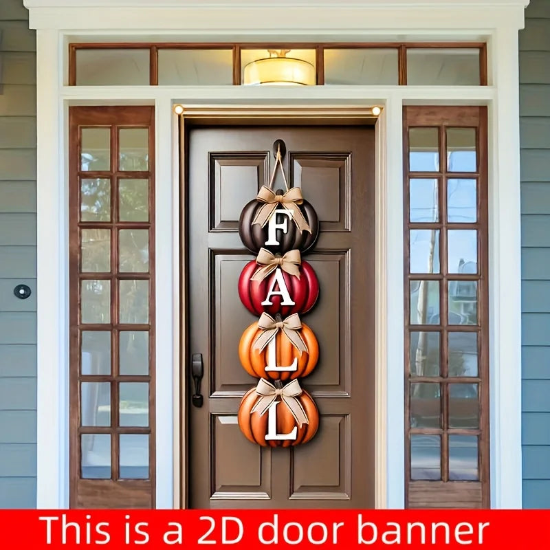 Autumn Pumpkin Welcome Door Banner