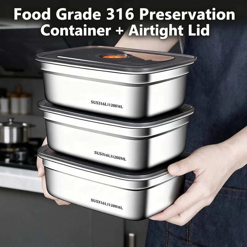 Large Capacity Stainless Steel Leak-Proof Bento Box