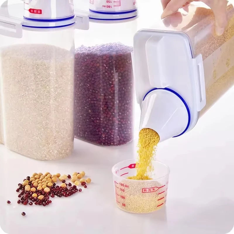 Rice & Grains Storage Canister with Measuring Cup