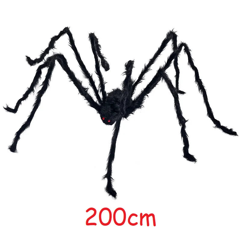 Giant Black Plush Spider Halloween Prop