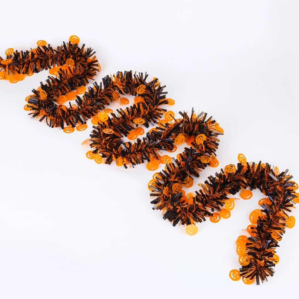 Halloween Glitter Bat & Pumpkin Door Wreath
