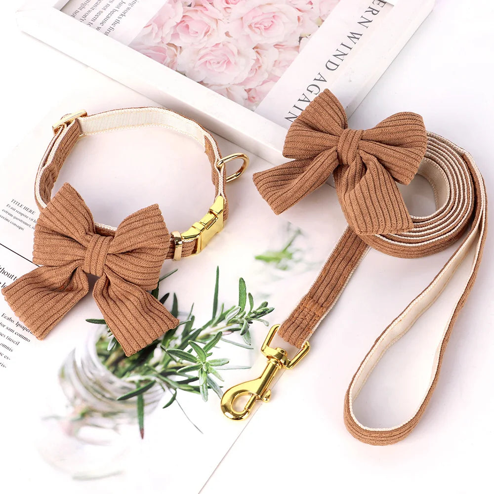 Bowknot Dog Collar & Leash Set