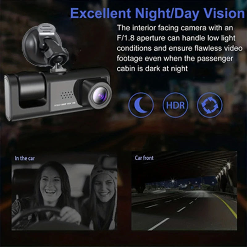 1080p 3-Camera Dash Cam