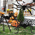 Giant Black Plush Spider Halloween Prop