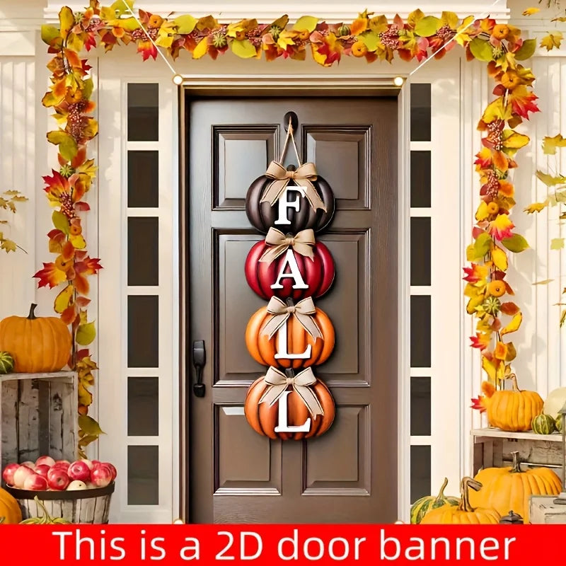 Autumn Pumpkin Welcome Door Banner