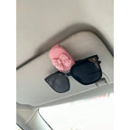 Cute Pink Bow Car Sun Visor Sunglasses Holder