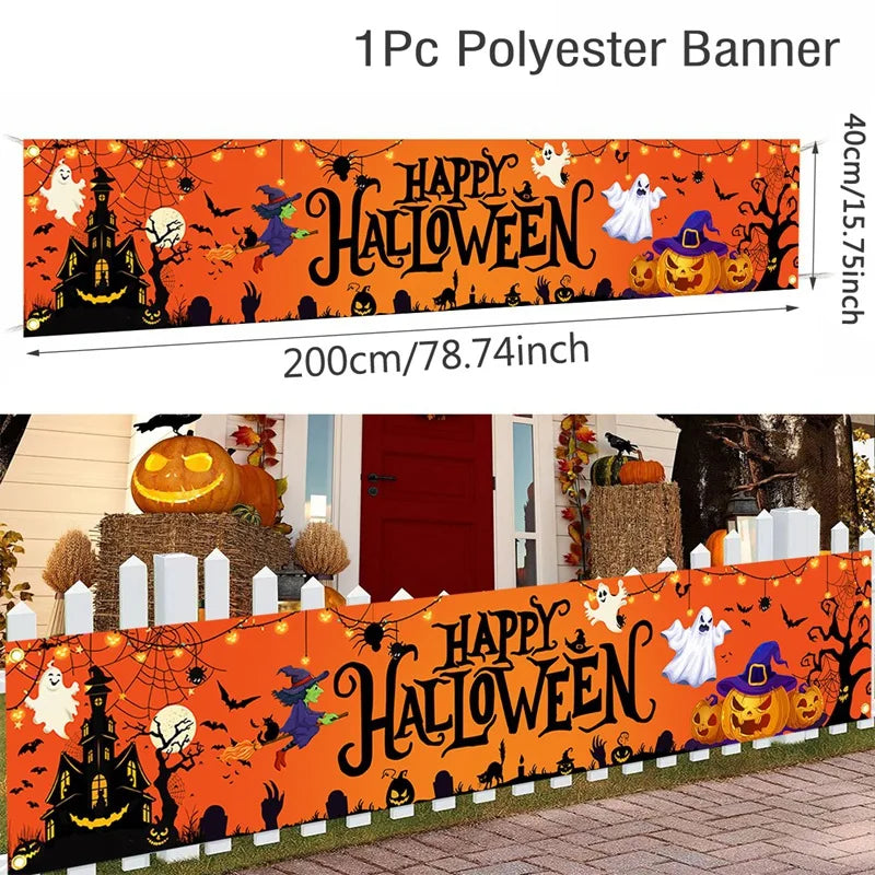 Retro Halloween Party Banner