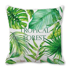 Tropical Leaf Print Plush Pillow Cover