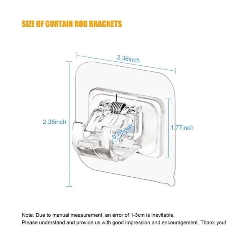 No-Drill Retractable Curtain Rod Hooks