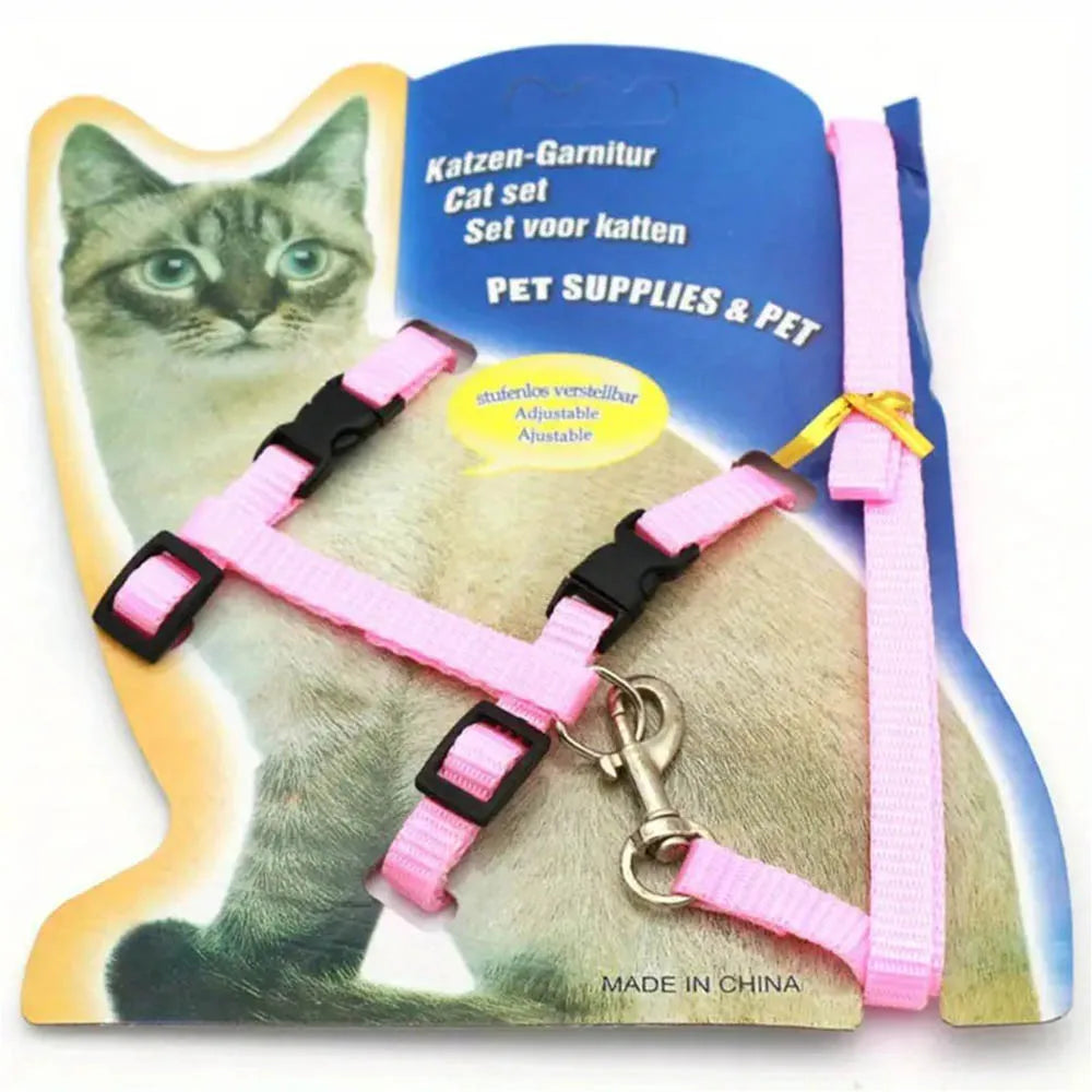 Adjustable Nylon Cat Harness & Leash Set