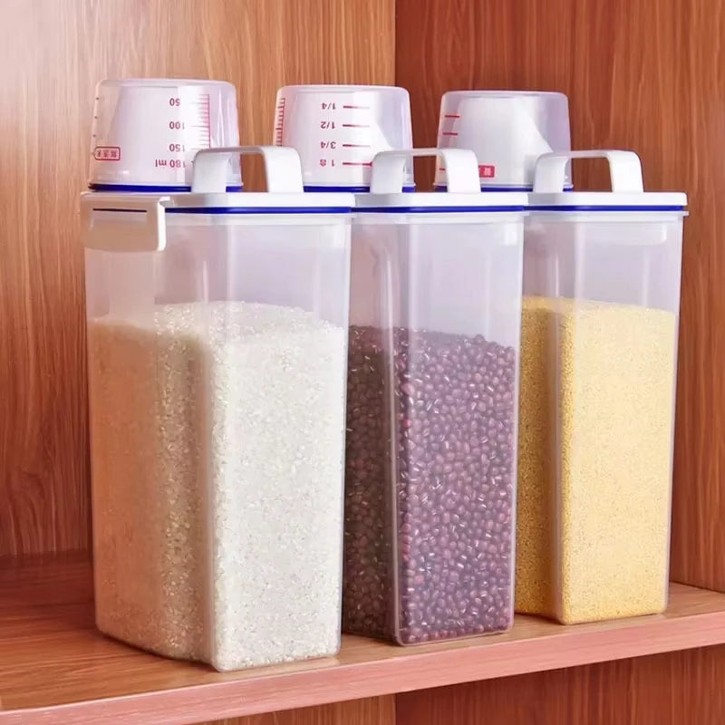 Rice & Grains Storage Canister with Measuring Cup