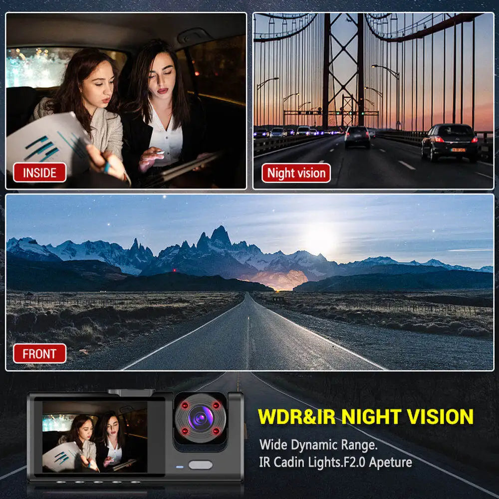 1080p 3-Camera Dash Cam