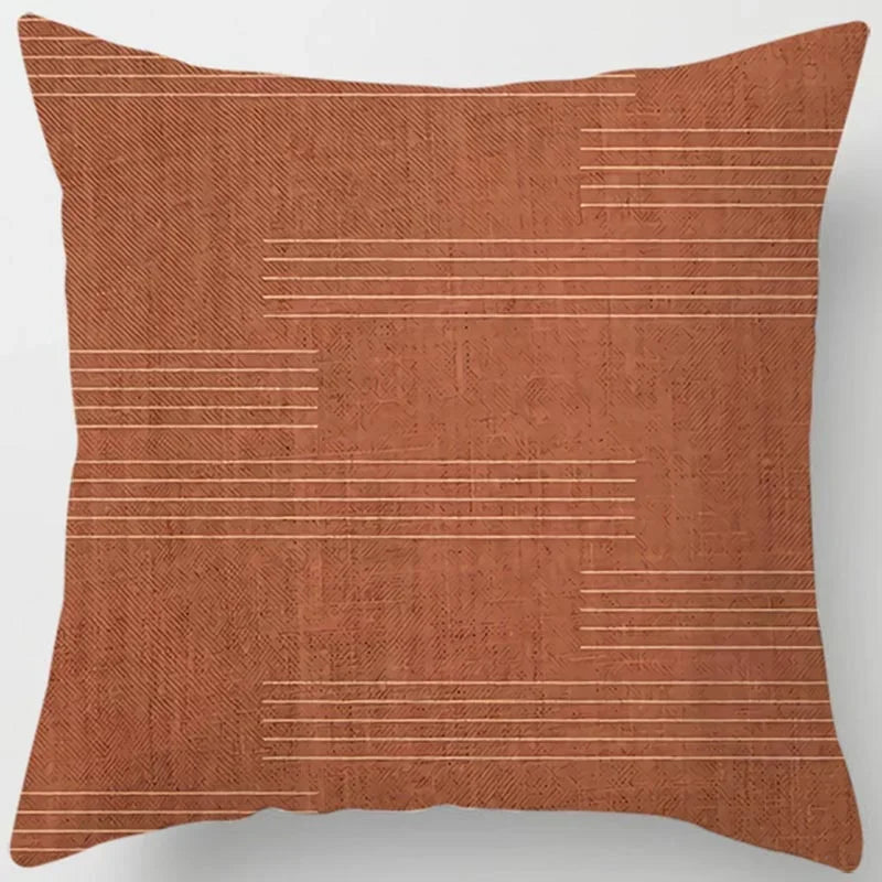 Brown Geometric Cushion Cover