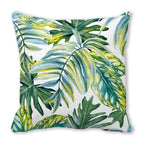 Tropical Leaf Print Plush Pillow Cover